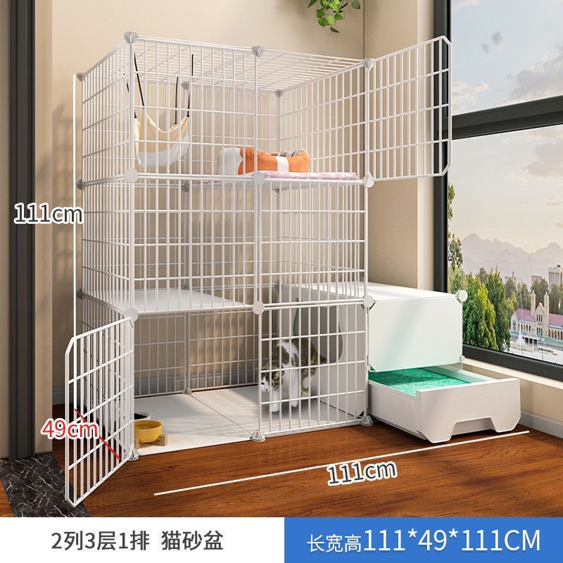 トイレ一体型猫ケージ 特価 3階建て 家庭用 屋内 特大フリースペース ペットヴィラ 猫ハウス|undefined