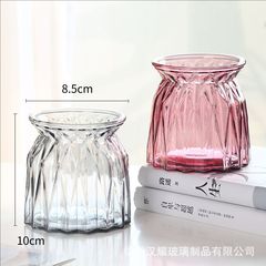 ヨーロッパ式ガラス瓶透明ガラス花瓶容器ミント緑羅水培植物植木鉢円水養トランペット器