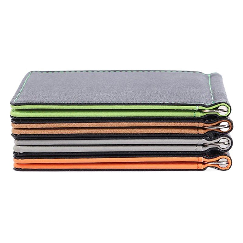 Cross-Border Men's Creative Wallet Pu Card Holder Fashionable Dollar Clip Car Suture Wallet Business Card Holder Factory Wholesale