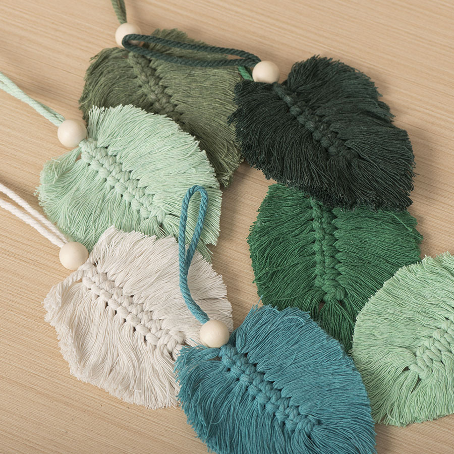 Bohemia hoja de algodón colgante tejido a mano tapices de pared hoteles residenciales porche colgante decorativo creativo