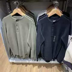 URAZ Men/Women Spring Waffle Knit Pullover Long-Sleeve Tee Sweatshirt Textured Base Layer 465496