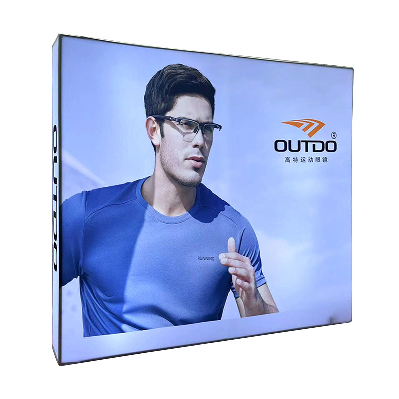 Transfronterizos personalizados cortina rápida espectáculo caja de luz 3D plegable pared de fondo luminosa exposición directa en el extranjero cartel publicitario de doble cara LED