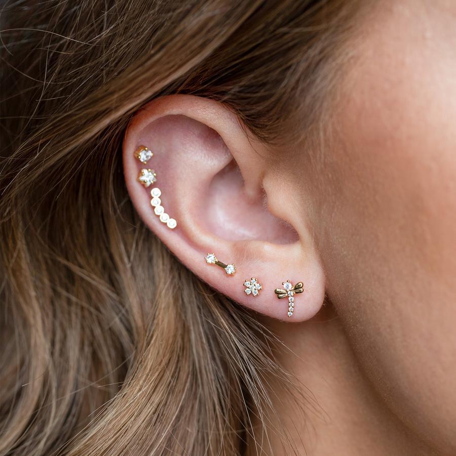 Fashion Geometric Brass Irregular Rhinestones Ear Studs 1 Piece