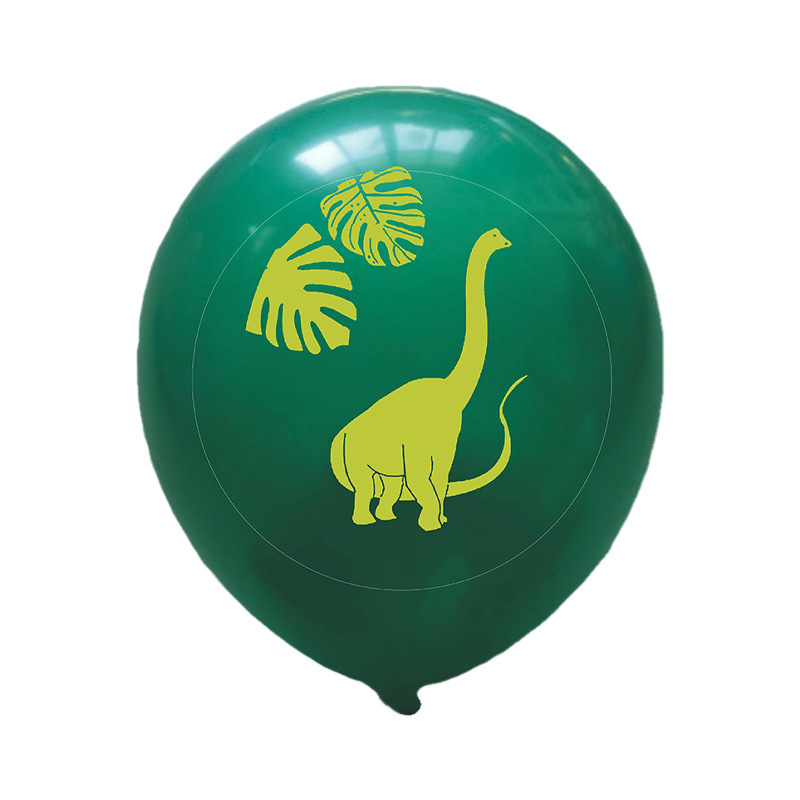 Amazon transfronterizo 12 pulgadas dinosaurio tema látex globo traje verde selva fiesta de cumpleaños decoración globo