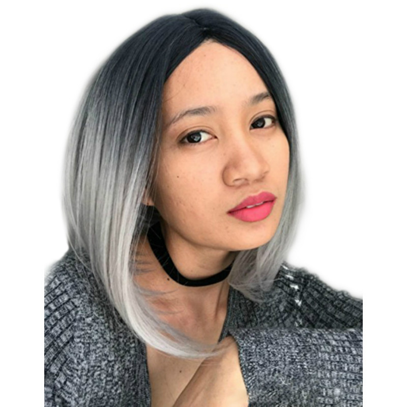 Perucas africanas de moda europea y americana color gradiente teñido cabello largo alargado Bobo estilo de cabello Aliexpress fuente de peluca