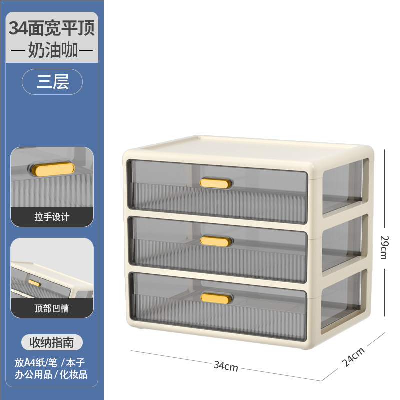 [milk coffee color] flat top cover 34 sides wide - three layers