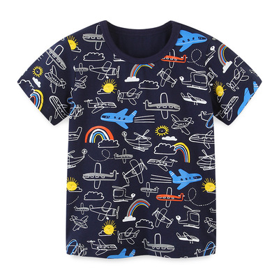 Europe and America style children Short sleeved T-shirt summer New products Boy T-shirts printing T-shirt Knitted Cotton Cartoon jacket