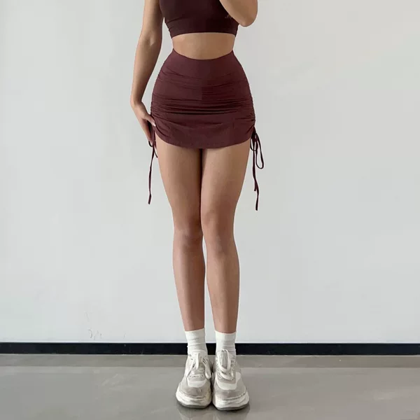 Sexy fitness sports shorts summer women's short skirt running hip daily thin quick-drying white skirt lining anti-exposure