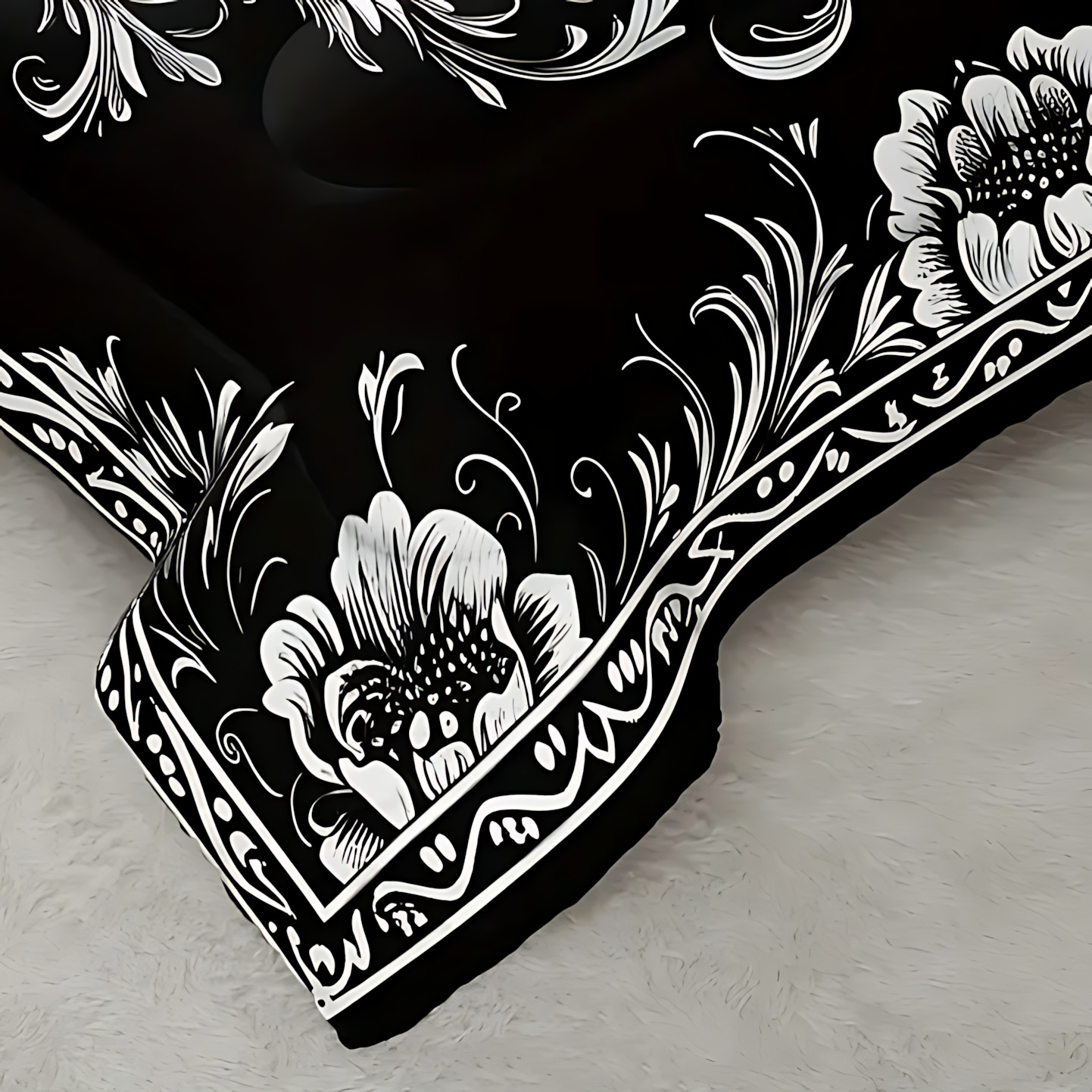 TEMU / JIT transfronterizo esqueleto negro gris patrón 3D impresión digital 180gms fuente de fabricantes de quiltos