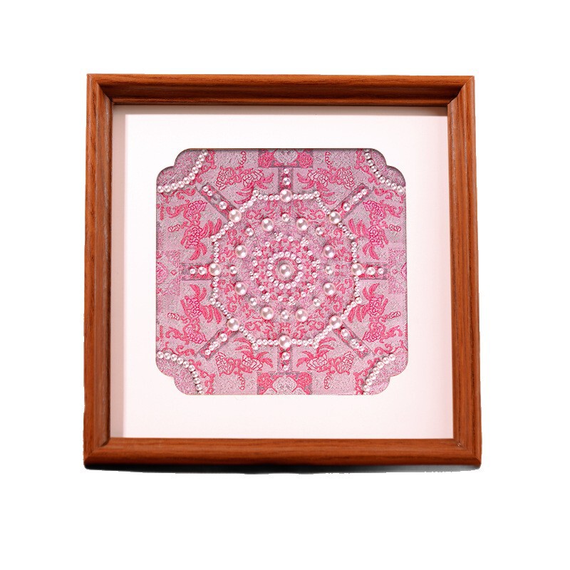 仿宋锦珍珠画diy材料包套装非遗手工相框装饰画教师节活动礼物|undefined