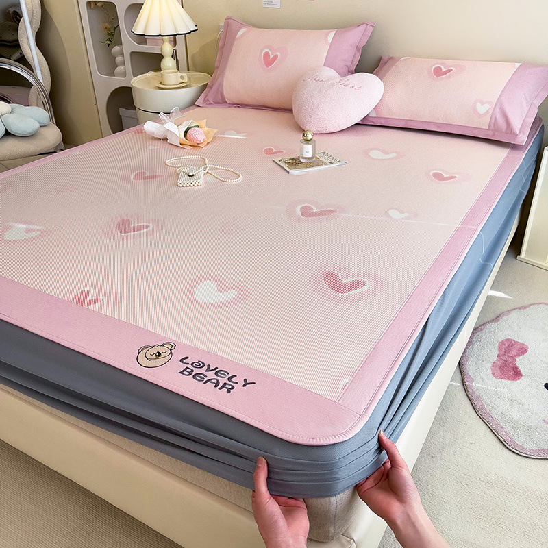 Cómoda estera de seda de hielo de verano, sábanas, estera, lavable a máquina, dormitorio de estudiantes, estera de paja de verano individual, cama doméstica, estera de ratán