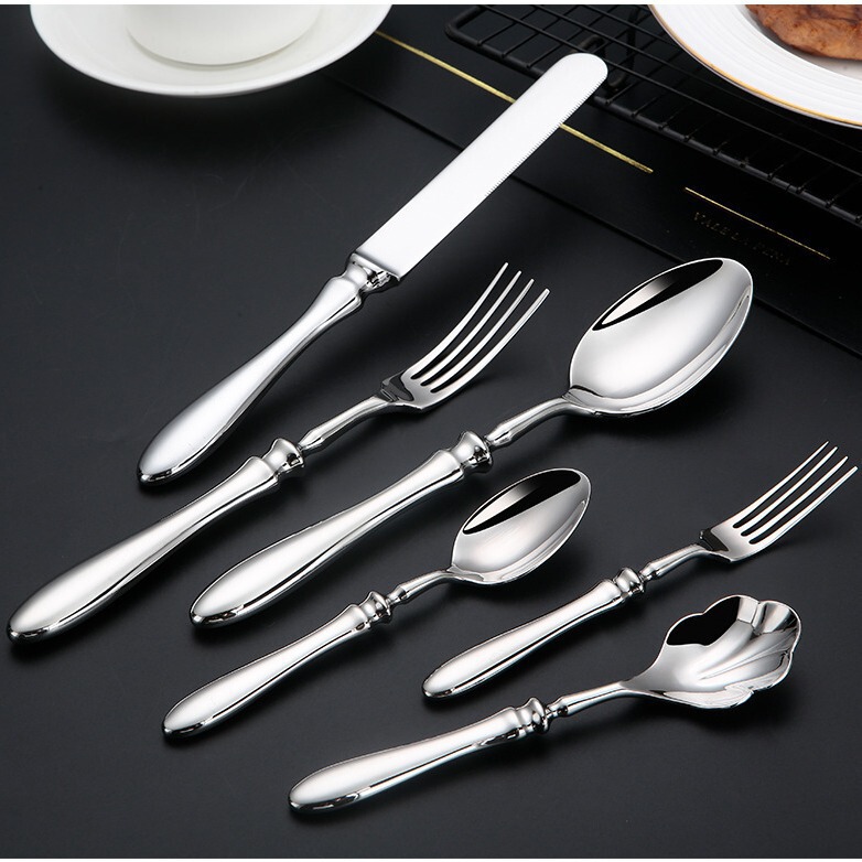 304 Stainless Steel High-End Forged Gourd Handle Western Cutlery Knife, Fork, Spoon Set, Thickened and Polished Steak Knife, Dessert Spoon Set 304 Stainless Steel High-End Forged Gourd Handle Western Cutlery Knife, Fork, Spoon Set, Thickened and Polished Steak Knife, Dessert Spoon Set