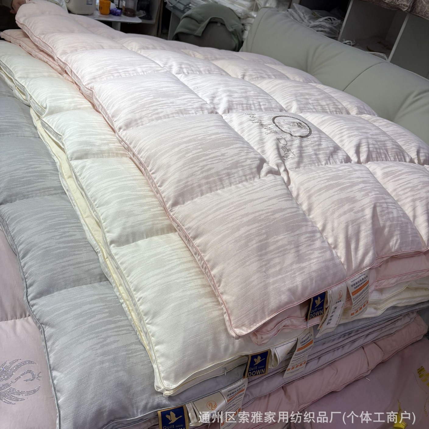 100支全棉自充绒羽绒被壳被套半成品双层加密防钻绒内胆芯礼品