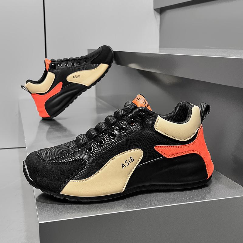 Zapatos de moda para hombres 2025 primavera nueva red un pedazo de cuero para hombres impermeable zapatos deportivos casuales Agan