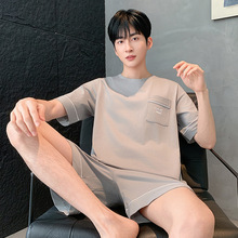 伴美人纯棉睡衣男款2026新款春夏薄款短袖睡衣可外穿宽松家居服