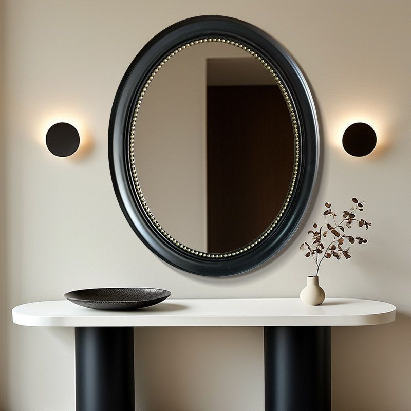 Yuehao European Retro Oval Bathroom Mirror Modern Bathroom Mirror Wall Mirror Large Photo Frame Living Room Bedroom Mirror