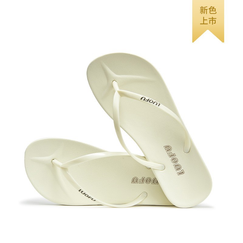 Luofu flip-flop verano estudiante fiesta cómodo ligero resistente al desgaste plana flip-flop zapatillas de baño simple