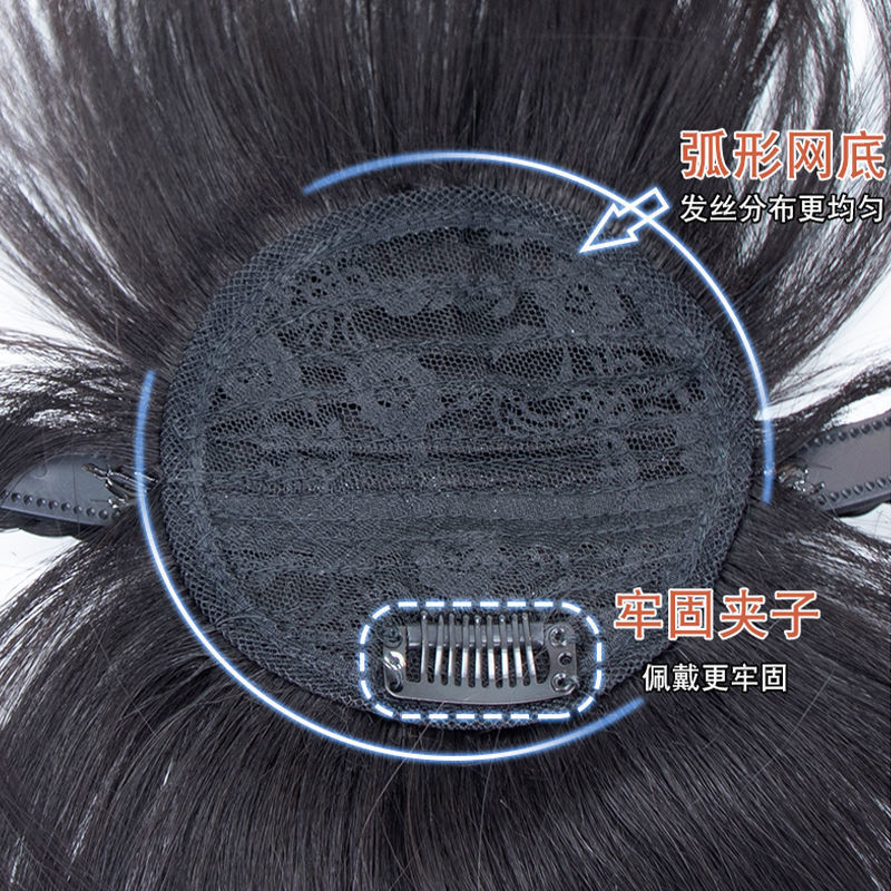 Peluca banda para el cabello flequillo parche para el cabello femenino flequillo recto peluca superior cubierta de reemplazo de cabello blanco invisible Fishbone trenza banda para el cabello