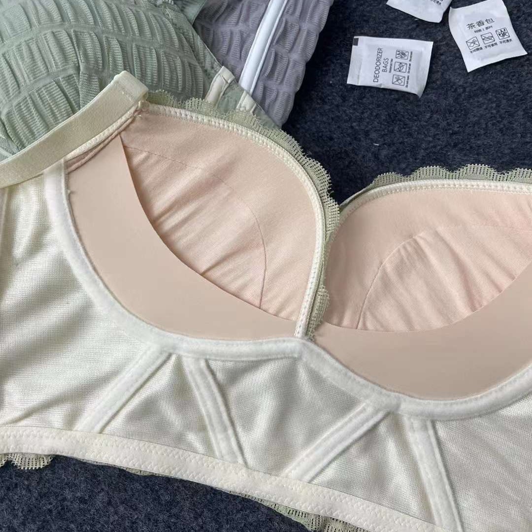 Bréster de alta calidad estilo de encaje jacquard transpirable ajustable confort lateral plegable ropa interior de botón múltiple