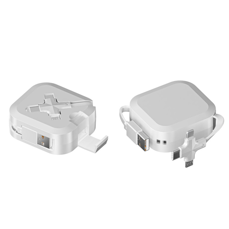 マカロン伸縮収納スタンド一体型充電ケーブルロゴ入り小物印刷卸売1対3データケーブル|undefined