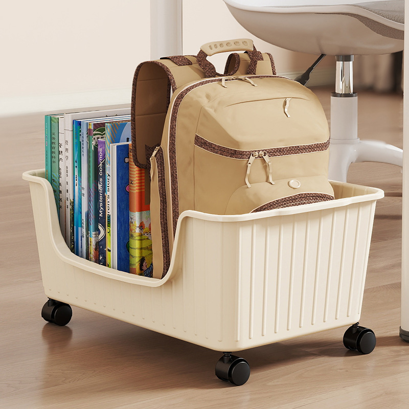 Storage Box for Students to Store Books, Book Box with Wheels, Movable Book Storage Box, Dormitory Bag Storage Box