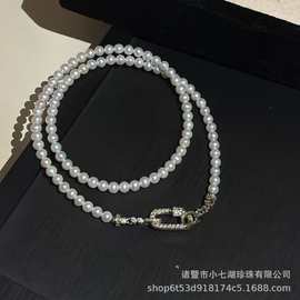 4-5mm淡水AK珍珠搭方形万能扣时尚百搭小众高级有设计感诸暨珍珠