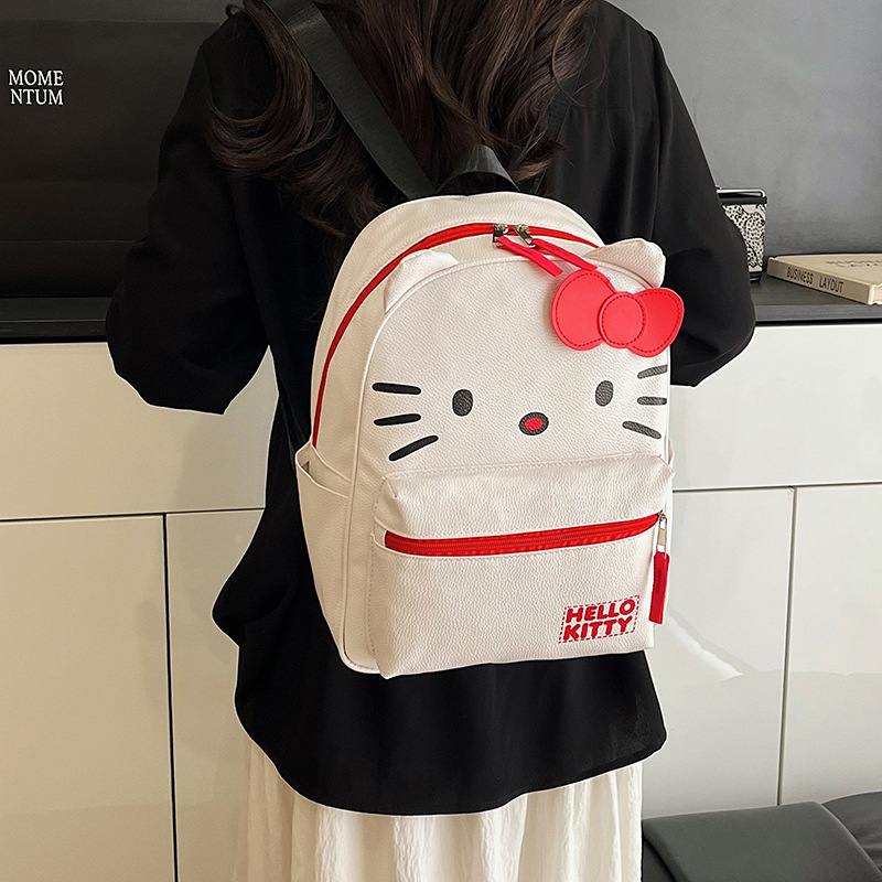 Hellokitty lindas mochila de estudiantes, mochila de caricatura de gatos, ligera y versátil, mochila de tendencia de chicas
