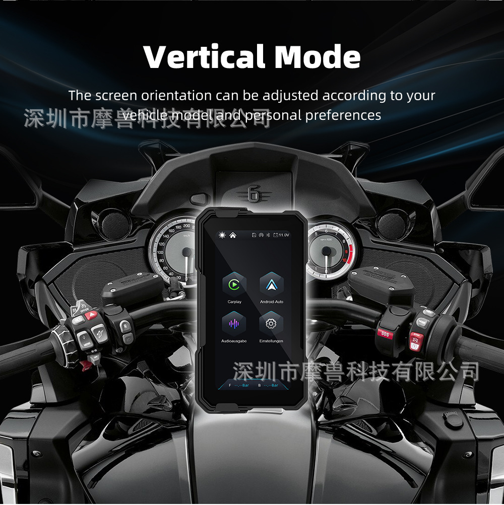 6.25inch Quick-Release Motorcycle Navigation Portable Wireless Carplay/Auto Waterproof Outdoor Riding