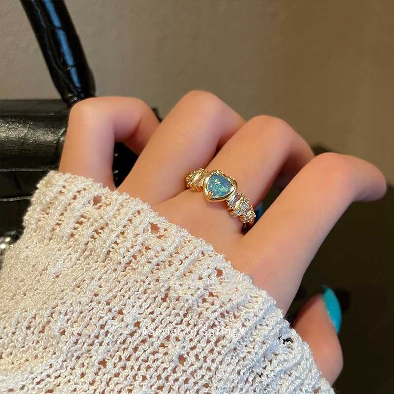 Heart Shape Pattern Women'S Gender Sweet Heart Shape Copper Plating Open Ring