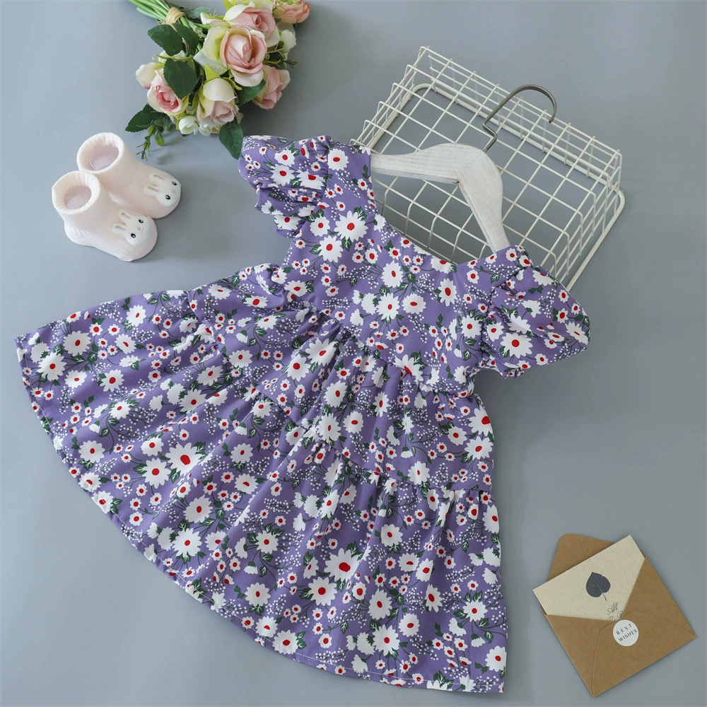 Платье, маленький наряд принцессы с бантом, (Кросс-бордер торговля), цветочное, оптовый