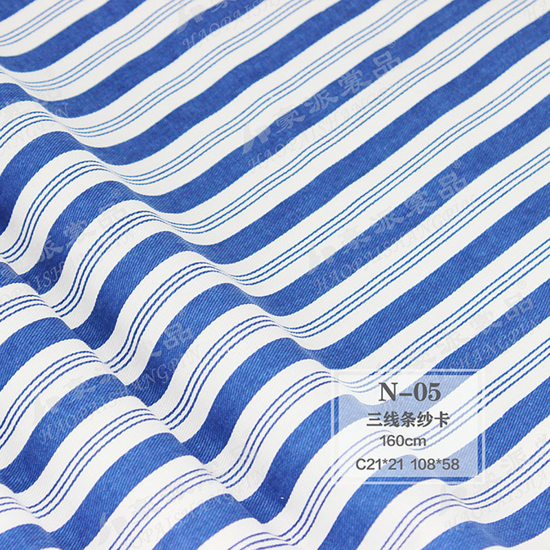 Gasa de algodón moderna Tarjeta de impresión tela de atención médica ropa de hospital líneas finas tres líneas de tela de herramientas hospitalarias resistente al lavado