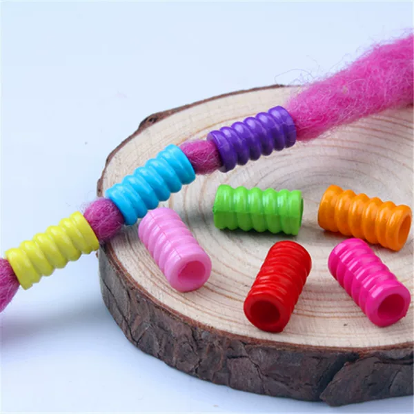 African Wig Dirty Braid Reggae Plastic Colorful Hair Ring Big Hole Bead Headwear Children's Hair Braid DIY Beads