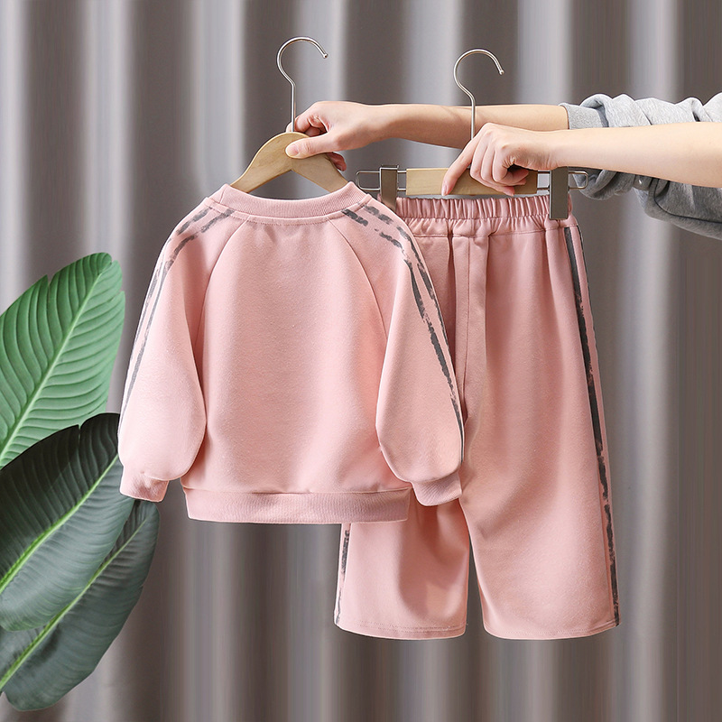 7786 Traje para niños, primavera y otoño para niñas, suéter deportivo de ocio, suéter, traje de dos piezas, ropa de marca de moda de primavera para niños