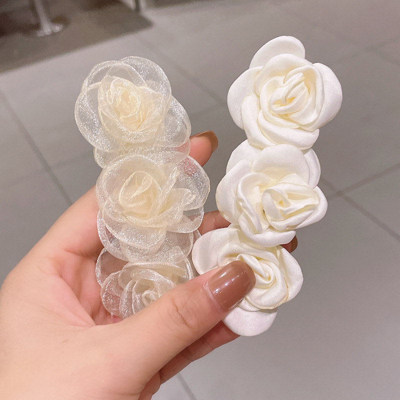 Wholesale Accessories Net Yarn Camellia Hairpin Nihaojewelry display picture 5