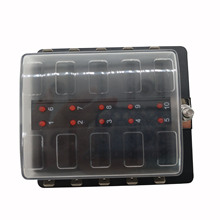 厂家批发汽车多路保险丝盒总成10路插片式保险丝座LED灯熔断端子