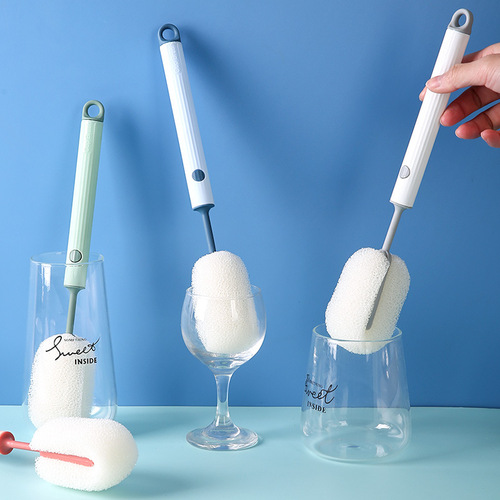 Long-handled cup brush, loofah sponge, cleaning soft brush, no dead ends, hangable bottle, kettle, water cup cleaning water cup brush