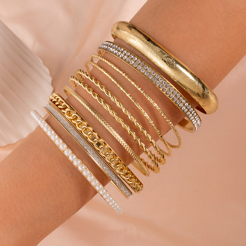 Bohemský set náramkov pre ženy geometrické šperky štýlové_voghion.com