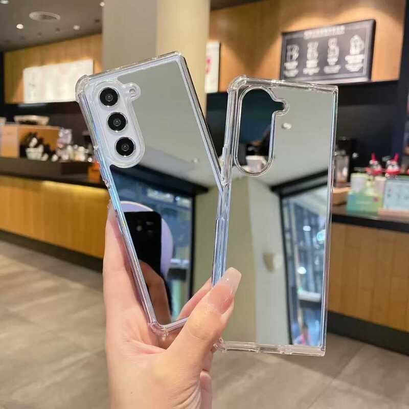 Hd Makeup Mirror Suitable for Samsung Fold 30% off Stacked Four-Corner Anti-Fall Mobile Phone Case Samsung Flip7 Transparent Edge Protection