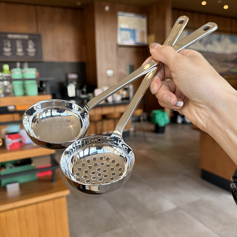 ¡Recomendado por el jefe! 18 / 10 cucharas de acero inoxidable cucharas caseras cucharas de mango largo cucharas de sopa