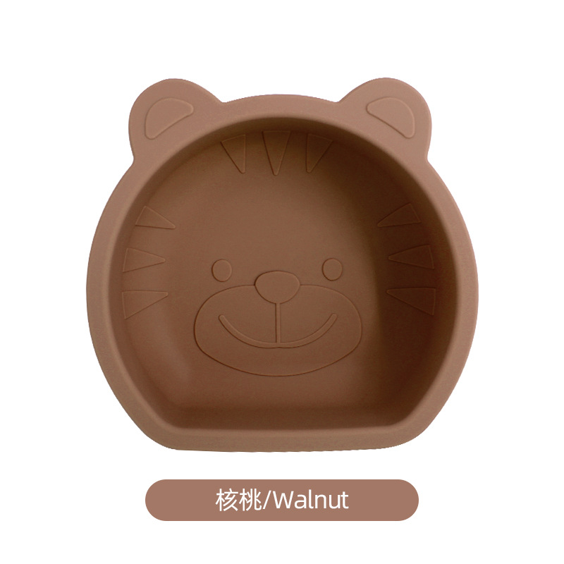 Alimentos de silicona para bebés cuenco de alimentos suplementarios para niños cubiertos para bebés hogar tigre cuenco con ventosas al por mayor