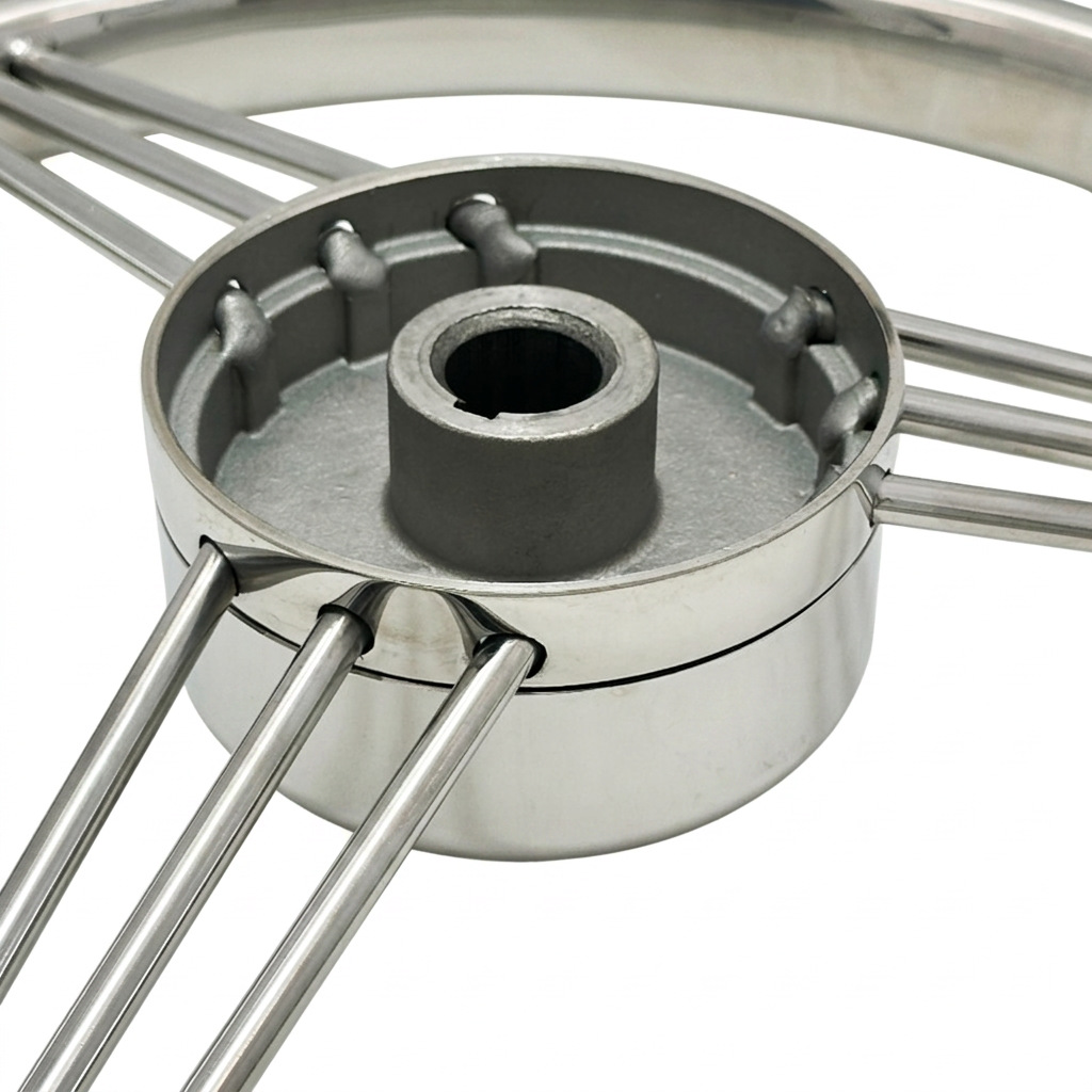 Three-spoke stainless steel 304 ship steering wheel, yacht rudder wheel, marine steering wheel
