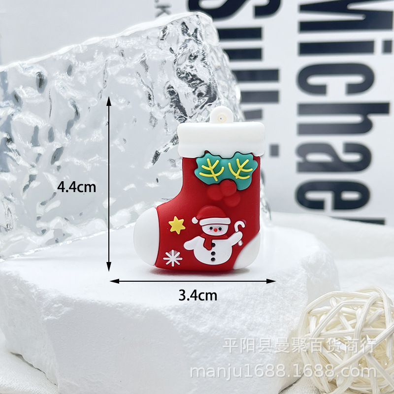 Nuevo llavero de Navidad colgante de goma suave de dibujos animados de Navidad muñeco de nieve ancianos llavero colgante de Navidad pequeño regalo