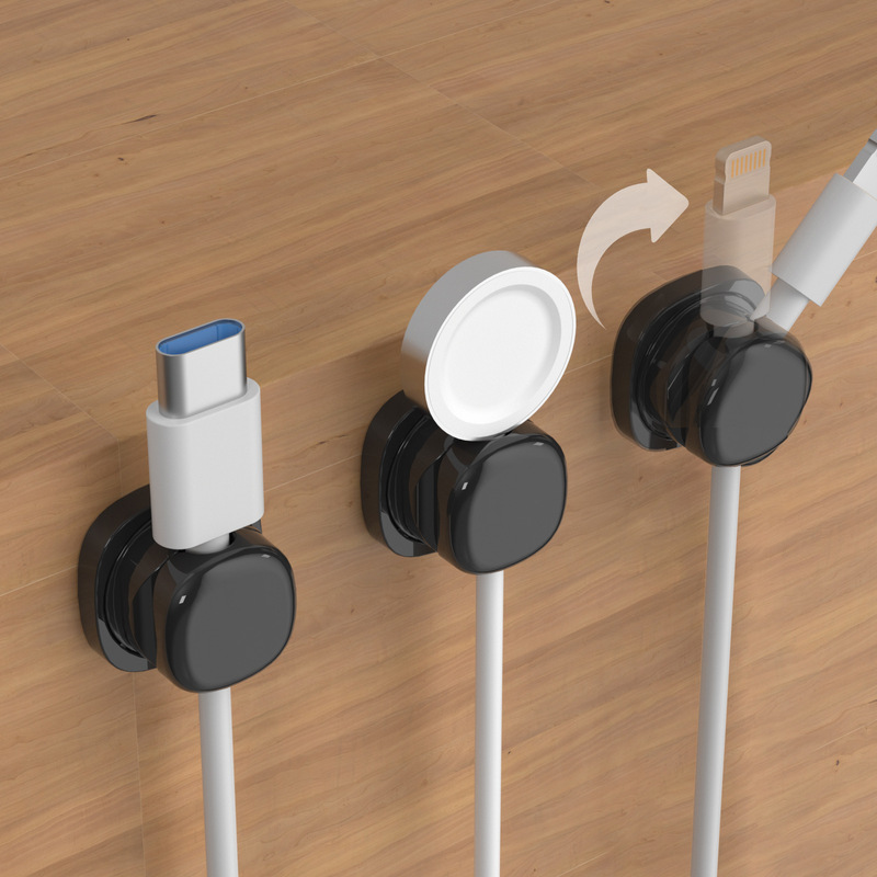 回転可能なケーブルオーガナイザーデスクトップデータケーブル収納と整理ケーブル携帯電話充電ケーブルクリップスプリング固定ケーブルオーガナイザー|undefined