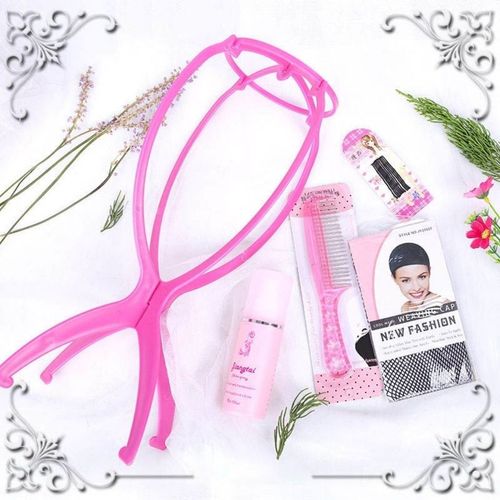 Wig care set, care solution, anti-frizz, smooth and smooth management, fake hair, steel comb net, hair holder