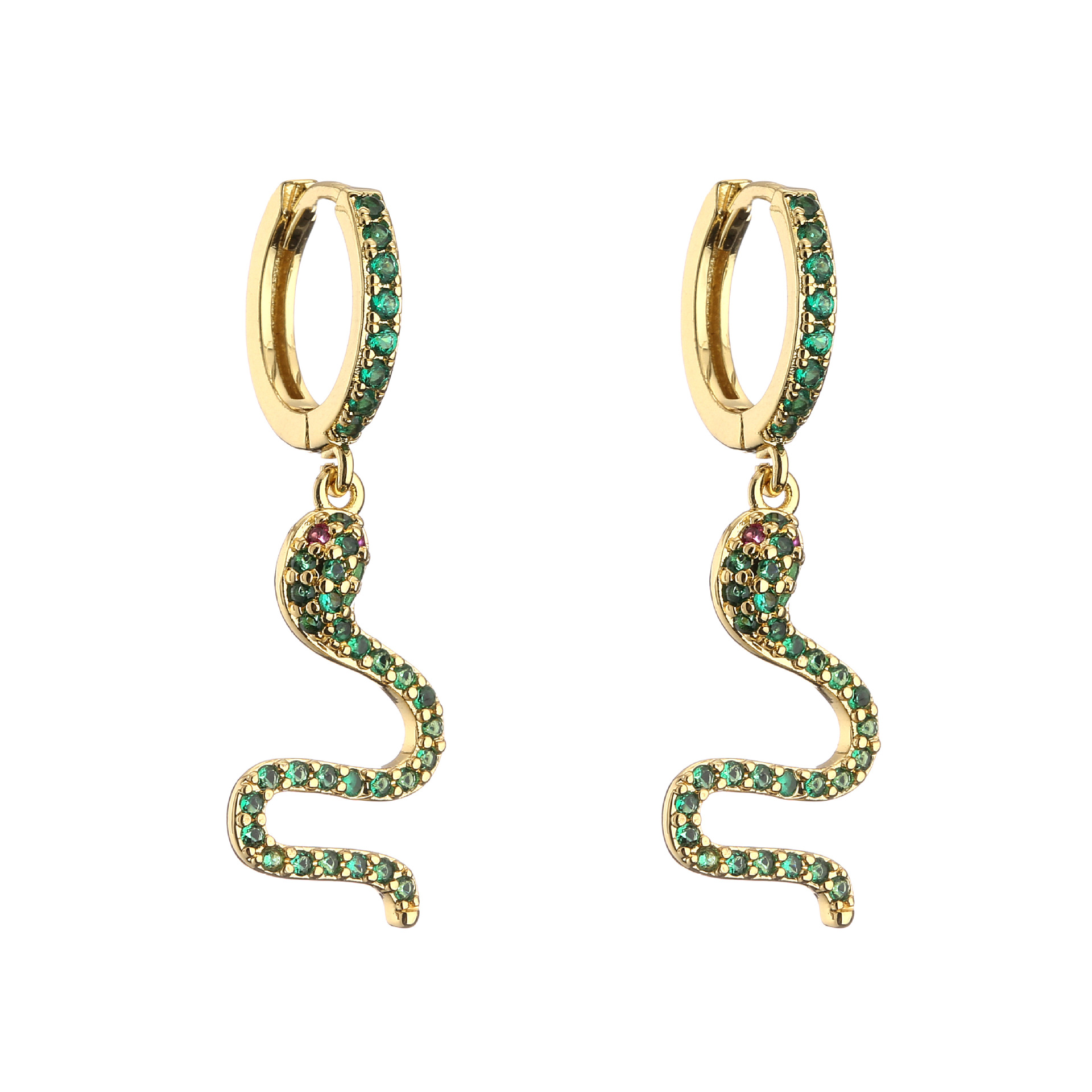 Jewelry Micro-inlaid Zircon Serpentine Earrings Colored Diamond Earrings Jewelry display picture 5