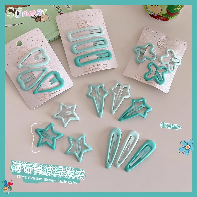 New mint green children's hair clip women's forehead side bangs clip sweet broken hair clip baby hair clip wholesale New mint green children's hair clip women's forehead side bangs clip sweet broken hair clip baby hair clip wholesale