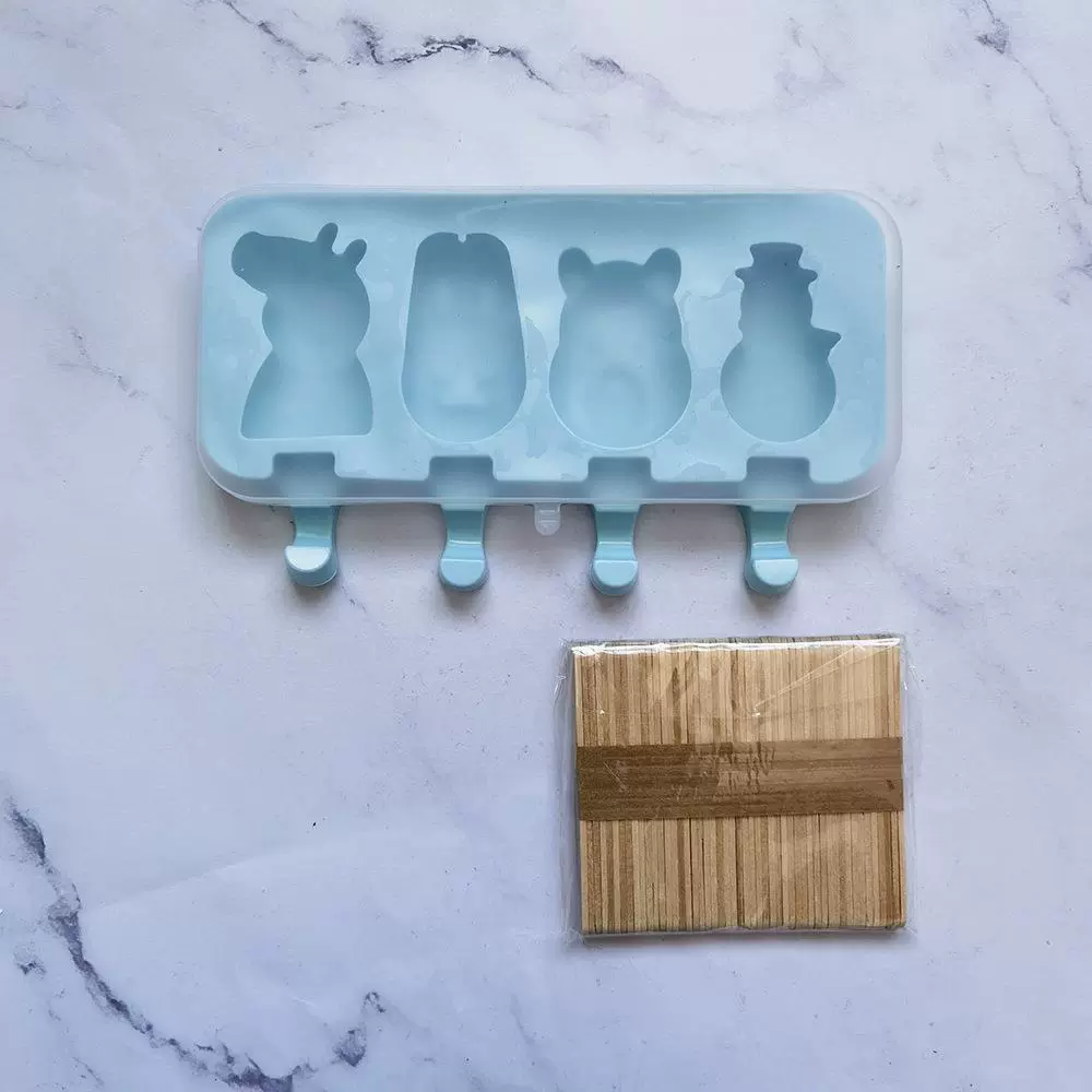 4 Lanlon Pig Bunny Bear Snow 478 Chocolate Biscuits Mold Mold Hermia Cream Candy Silicon Glated mold