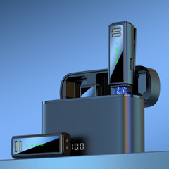 Original private model J88 live broadcast noise reduction video shooting mini microphone charging compartment digital display wireless lavalier microphone