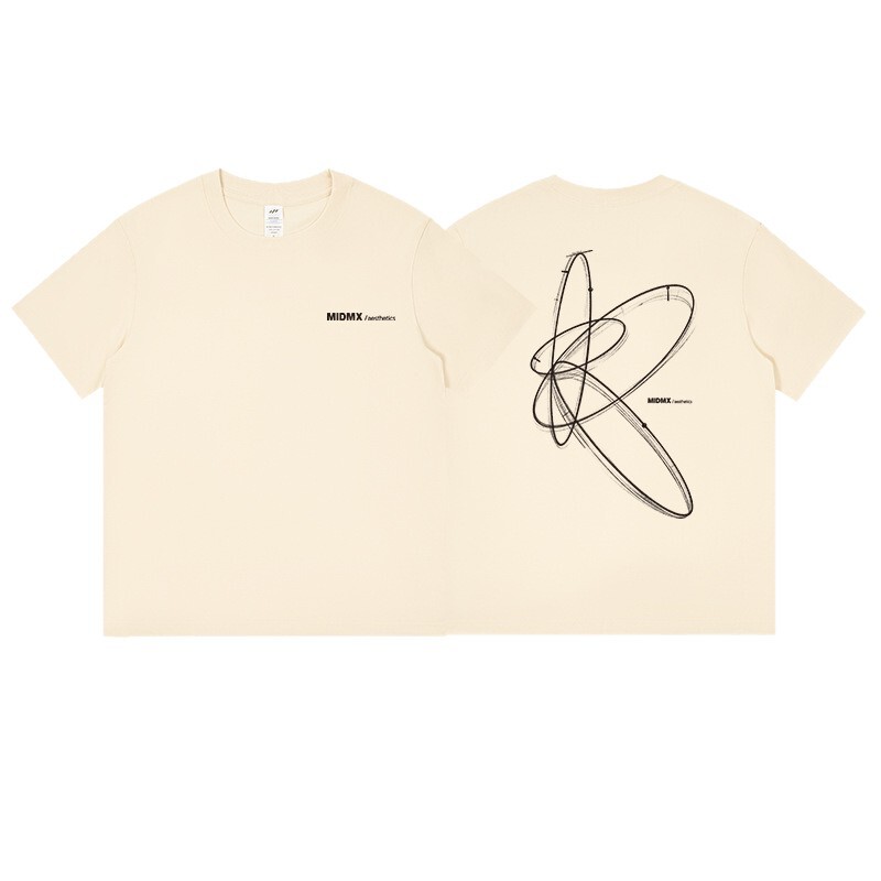 全国トレンド幾何学模様プリント Tシャツメンズ夏 ootd 白半袖コットンラウンドネックトップ女性 ins トレンド卸売|undefined
