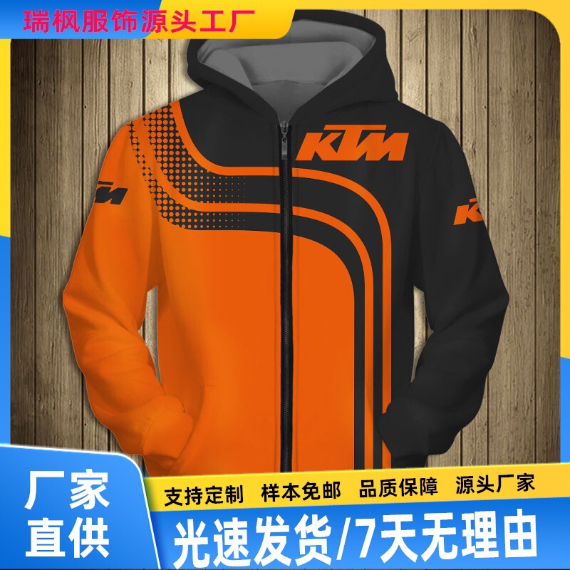 Autumn and Winter foreign trade new 3D printing men's casual sweatshirt couple fleece-lined sweater plus size trendy zipper hooded